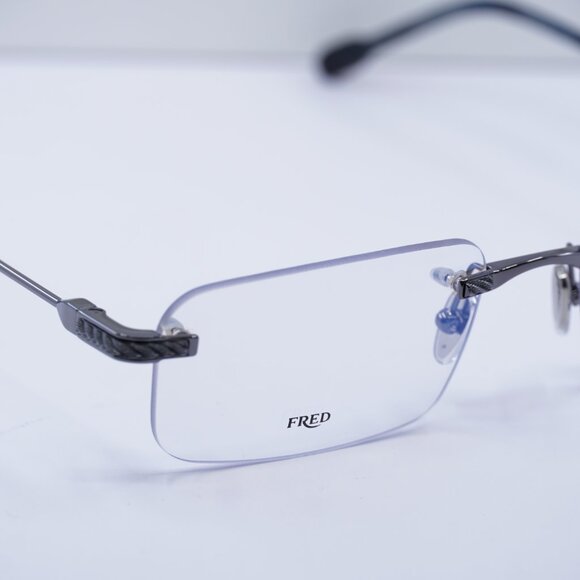 Fred FG50012U 006 Rectangle 56mm Eyeglasses - Gunmetal - Picture 2 of 10